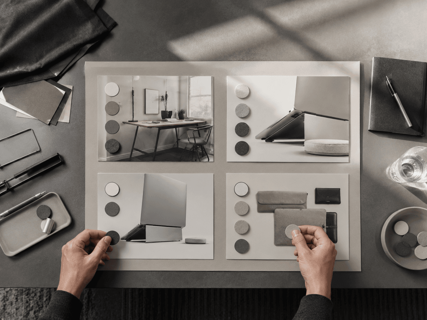 Four-part setup planning workbench for place, comfort, size and budget