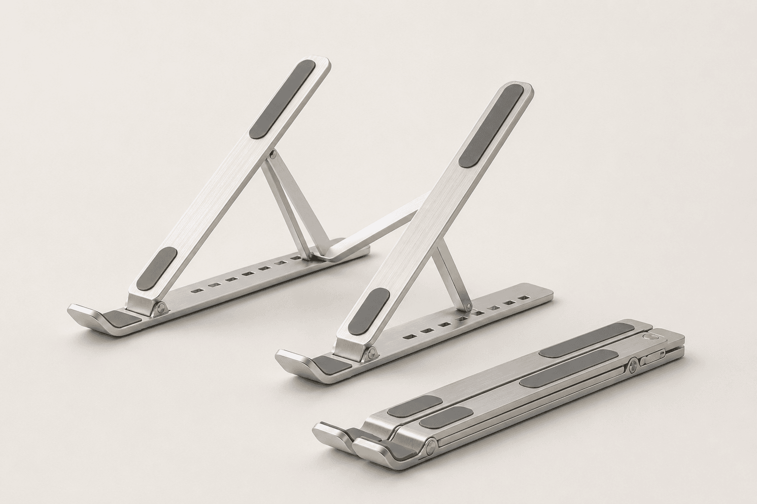 Folding Laptop Stand in graphite and silver finish